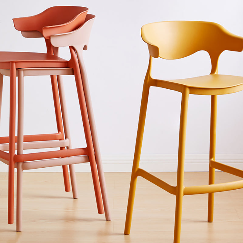 Plastic Contemporary Kitchen Dining Room Arm Stool Low Back Bar Stool Clearhalo 'Bar Furniture' 'Bar Stools' 'bar_stools' 'Furniture' 'furniture_bar_stools' 'Kitchen & Dining Furniture' 4769334