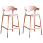 Plastic Contemporary Kitchen Dining Room Arm Stool Low Back Bar Stool Pink Set of 2 Counter Stool(26"H) Clearhalo 'Bar Furniture' 'Bar Stools' 'bar_stools' 'Furniture' 'furniture_bar_stools' 'Kitchen & Dining Furniture' 4769336