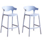 Plastic Contemporary Kitchen Dining Room Arm Stool Low Back Bar Stool Light Blue Set of 2 Counter Stool(26"H) Clearhalo 'Bar Furniture' 'Bar Stools' 'bar_stools' 'Furniture' 'furniture_bar_stools' 'Kitchen & Dining Furniture' 4769339