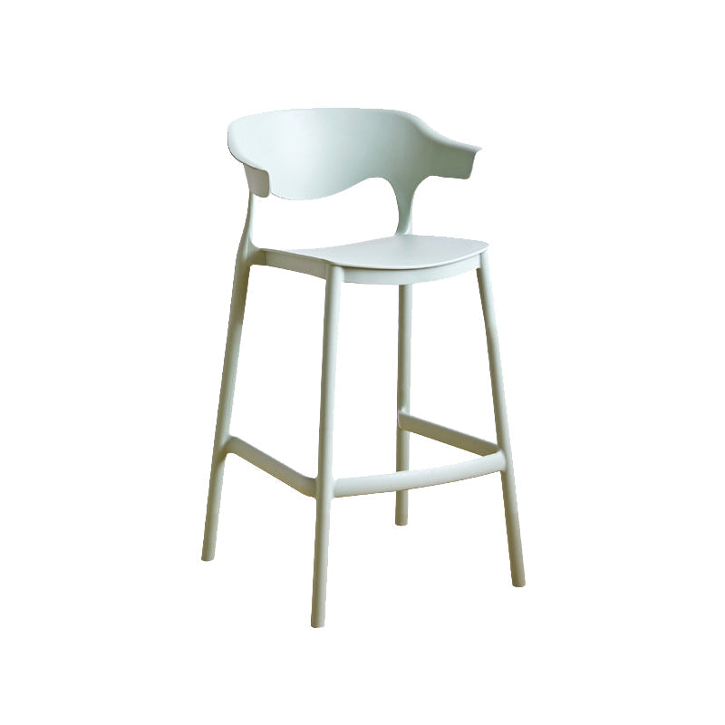 Plastic Contemporary Kitchen Dining Room Arm Stool Low Back Bar Stool Green 1 Piece Counter Stool(26"H) Clearhalo 'Bar Furniture' 'Bar Stools' 'bar_stools' 'Furniture' 'furniture_bar_stools' 'Kitchen & Dining Furniture' 4769341