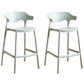 Plastic Contemporary Kitchen Dining Room Arm Stool Low Back Bar Stool Green Set of 2 Counter Stool(26"H) Clearhalo 'Bar Furniture' 'Bar Stools' 'bar_stools' 'Furniture' 'furniture_bar_stools' 'Kitchen & Dining Furniture' 4769342