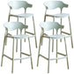 Plastic Contemporary Kitchen Dining Room Arm Stool Low Back Bar Stool Green Set of 4 Counter Stool(26"H) Clearhalo 'Bar Furniture' 'Bar Stools' 'bar_stools' 'Furniture' 'furniture_bar_stools' 'Kitchen & Dining Furniture' 4769343