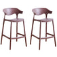 Plastic Contemporary Kitchen Dining Room Arm Stool Low Back Bar Stool Coffee Set of 2 Counter Stool(26"H) Clearhalo 'Bar Furniture' 'Bar Stools' 'bar_stools' 'Furniture' 'furniture_bar_stools' 'Kitchen & Dining Furniture' 4769345
