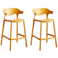 Plastic Contemporary Kitchen Dining Room Arm Stool Low Back Bar Stool Ginger Set of 2 Counter Stool(26"H) Clearhalo 'Bar Furniture' 'Bar Stools' 'bar_stools' 'Furniture' 'furniture_bar_stools' 'Kitchen & Dining Furniture' 4769348