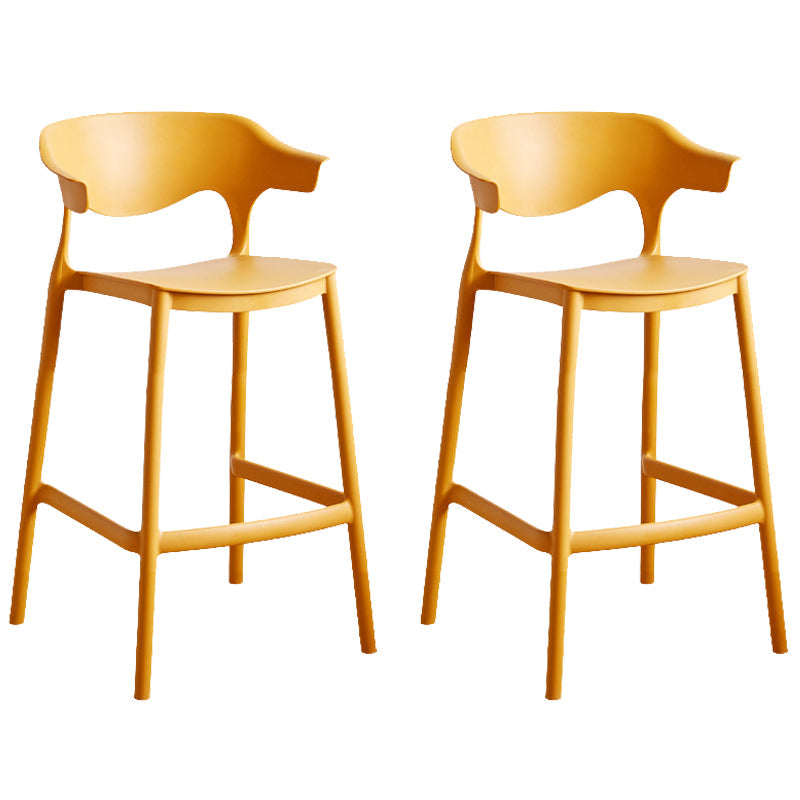Plastic Contemporary Kitchen Dining Room Arm Stool Low Back Bar Stool Ginger Set of 2 Counter Stool(26"H) Clearhalo 'Bar Furniture' 'Bar Stools' 'bar_stools' 'Furniture' 'furniture_bar_stools' 'Kitchen & Dining Furniture' 4769348