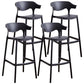 Plastic Contemporary Kitchen Dining Room Arm Stool Low Back Bar Stool Black Set of 4 Bar Stool(30"H) Clearhalo 'Bar Furniture' 'Bar Stools' 'bar_stools' 'Furniture' 'furniture_bar_stools' 'Kitchen & Dining Furniture' 4769352