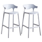 Plastic Contemporary Kitchen Dining Room Arm Stool Low Back Bar Stool Light Gray Set of 2 Bar Stool(30"H) Clearhalo 'Bar Furniture' 'Bar Stools' 'bar_stools' 'Furniture' 'furniture_bar_stools' 'Kitchen & Dining Furniture' 4769354