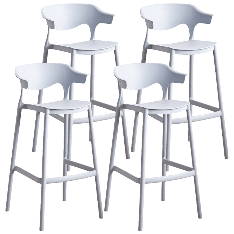 Plastic Contemporary Kitchen Dining Room Arm Stool Low Back Bar Stool Light Gray Set of 4 Bar Stool(30"H) Clearhalo 'Bar Furniture' 'Bar Stools' 'bar_stools' 'Furniture' 'furniture_bar_stools' 'Kitchen & Dining Furniture' 4769355