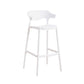 Plastic Contemporary Kitchen Dining Room Arm Stool Low Back Bar Stool White 1 Piece Bar Stool(30"H) Clearhalo 'Bar Furniture' 'Bar Stools' 'bar_stools' 'Furniture' 'furniture_bar_stools' 'Kitchen & Dining Furniture' 4769356