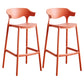 Plastic Contemporary Kitchen Dining Room Arm Stool Low Back Bar Stool Red Set of 2 Bar Stool(30"H) Clearhalo 'Bar Furniture' 'Bar Stools' 'bar_stools' 'Furniture' 'furniture_bar_stools' 'Kitchen & Dining Furniture' 4769360