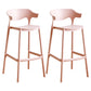 Plastic Contemporary Kitchen Dining Room Arm Stool Low Back Bar Stool Pink Set of 2 Bar Stool(30"H) Clearhalo 'Bar Furniture' 'Bar Stools' 'bar_stools' 'Furniture' 'furniture_bar_stools' 'Kitchen & Dining Furniture' 4769363