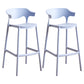 Plastic Contemporary Kitchen Dining Room Arm Stool Low Back Bar Stool Light Blue Set of 2 Bar Stool(30"H) Clearhalo 'Bar Furniture' 'Bar Stools' 'bar_stools' 'Furniture' 'furniture_bar_stools' 'Kitchen & Dining Furniture' 4769366