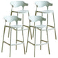 Plastic Contemporary Kitchen Dining Room Arm Stool Low Back Bar Stool Green Set of 4 Bar Stool(30"H) Clearhalo 'Bar Furniture' 'Bar Stools' 'bar_stools' 'Furniture' 'furniture_bar_stools' 'Kitchen & Dining Furniture' 4769370