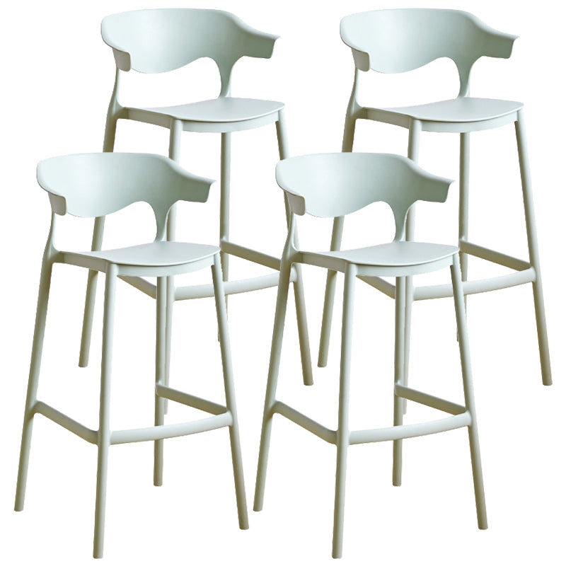 Plastic Contemporary Kitchen Dining Room Arm Stool Low Back Bar Stool Green Set of 4 Bar Stool(30"H) Clearhalo 'Bar Furniture' 'Bar Stools' 'bar_stools' 'Furniture' 'furniture_bar_stools' 'Kitchen & Dining Furniture' 4769370