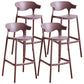 Plastic Contemporary Kitchen Dining Room Arm Stool Low Back Bar Stool Coffee Set of 4 Bar Stool(30"H) Clearhalo 'Bar Furniture' 'Bar Stools' 'bar_stools' 'Furniture' 'furniture_bar_stools' 'Kitchen & Dining Furniture' 4769373