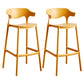 Plastic Contemporary Kitchen Dining Room Arm Stool Low Back Bar Stool Ginger Set of 2 Bar Stool(30"H) Clearhalo 'Bar Furniture' 'Bar Stools' 'bar_stools' 'Furniture' 'furniture_bar_stools' 'Kitchen & Dining Furniture' 4769375