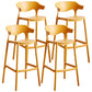 Plastic Contemporary Kitchen Dining Room Arm Stool Low Back Bar Stool Ginger Set of 4 Bar Stool(30"H) Clearhalo 'Bar Furniture' 'Bar Stools' 'bar_stools' 'Furniture' 'furniture_bar_stools' 'Kitchen & Dining Furniture' 4769376