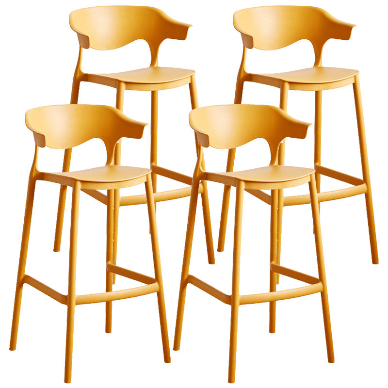 Plastic Contemporary Kitchen Dining Room Arm Stool Low Back Bar Stool Ginger Set of 4 Bar Stool(30"H) Clearhalo 'Bar Furniture' 'Bar Stools' 'bar_stools' 'Furniture' 'furniture_bar_stools' 'Kitchen & Dining Furniture' 4769376