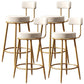 Nordic Glam Style Bar Stool Round Counter Bar Stool with Metal Legs White 4 Piece Set Clearhalo 'Bar Furniture' 'Bar Stools' 'bar_stools' 'furn' 'furn_bar_stools' 'Furniture' 'furniture_bar_stools' 'Kitchen & Dining Furniture' 4769380