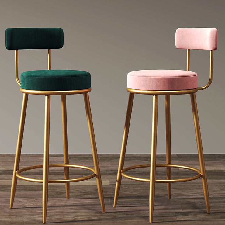 Nordic Glam Style Bar Stool Round Counter Bar Stool with Metal Legs Clearhalo 'Bar Furniture' 'Bar Stools' 'bar_stools' 'furn' 'furn_bar_stools' 'Furniture' 'furniture_bar_stools' 'Kitchen & Dining Furniture' 4769384