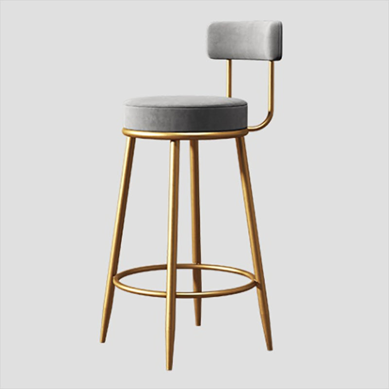 Nordic Glam Style Bar Stool Round Counter Bar Stool with Metal Legs Clearhalo 'Bar Furniture' 'Bar Stools' 'bar_stools' 'furn' 'furn_bar_stools' 'Furniture' 'furniture_bar_stools' 'Kitchen & Dining Furniture' 4769385