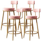 Nordic Glam Style Bar Stool Round Counter Bar Stool with Metal Legs Pink 4 Piece Set Clearhalo 'Bar Furniture' 'Bar Stools' 'bar_stools' 'furn' 'furn_bar_stools' 'Furniture' 'furniture_bar_stools' 'Kitchen & Dining Furniture' 4769386