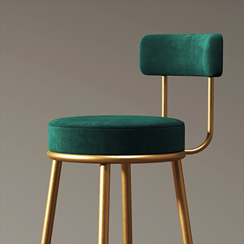 Nordic Glam Style Bar Stool Round Counter Bar Stool with Metal Legs Clearhalo 'Bar Furniture' 'Bar Stools' 'bar_stools' 'furn' 'furn_bar_stools' 'Furniture' 'furniture_bar_stools' 'Kitchen & Dining Furniture' 4769391