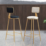 Nordic Glam Bar Stool Round Counter Bar-Stool with Metal Legs Clearhalo 'Bar Furniture' 'Bar Stools' 'bar_stools' 'furn' 'furn_bar_stools' 'Furniture' 'furniture_bar_stools' 'Kitchen & Dining Furniture' 4769398