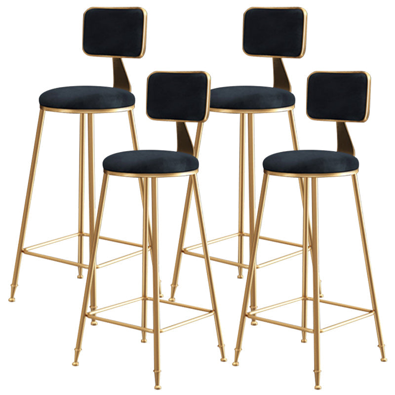 Nordic Glam Bar Stool Round Counter Bar-Stool with Metal Legs Clearhalo 'Bar Furniture' 'Bar Stools' 'bar_stools' 'furn' 'furn_bar_stools' 'Furniture' 'furniture_bar_stools' 'Kitchen & Dining Furniture' 4769399