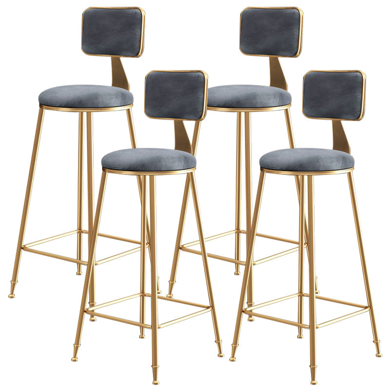 Nordic Glam Bar Stool Round Counter Bar-Stool with Metal Legs Clearhalo 'Bar Furniture' 'Bar Stools' 'bar_stools' 'furn' 'furn_bar_stools' 'Furniture' 'furniture_bar_stools' 'Kitchen & Dining Furniture' 4769401