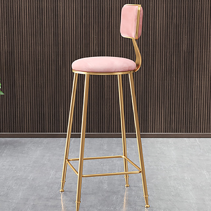 Nordic Glam Bar Stool Round Counter Bar-Stool with Metal Legs Clearhalo 'Bar Furniture' 'Bar Stools' 'bar_stools' 'furn' 'furn_bar_stools' 'Furniture' 'furniture_bar_stools' 'Kitchen & Dining Furniture' 4769402