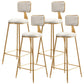 Nordic Glam Bar Stool Round Counter Bar-Stool with Metal Legs Clearhalo 'Bar Furniture' 'Bar Stools' 'bar_stools' 'furn' 'furn_bar_stools' 'Furniture' 'furniture_bar_stools' 'Kitchen & Dining Furniture' 4769405