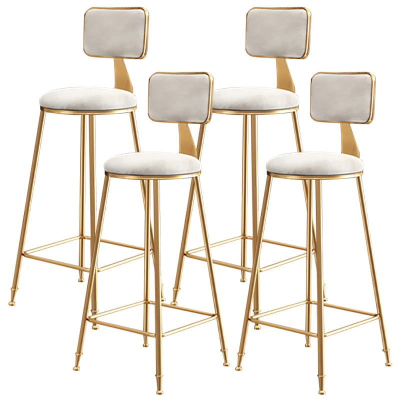 Nordic Glam Bar Stool Round Counter Bar-Stool with Metal Legs Clearhalo 'Bar Furniture' 'Bar Stools' 'bar_stools' 'furn' 'furn_bar_stools' 'Furniture' 'furniture_bar_stools' 'Kitchen & Dining Furniture' 4769405