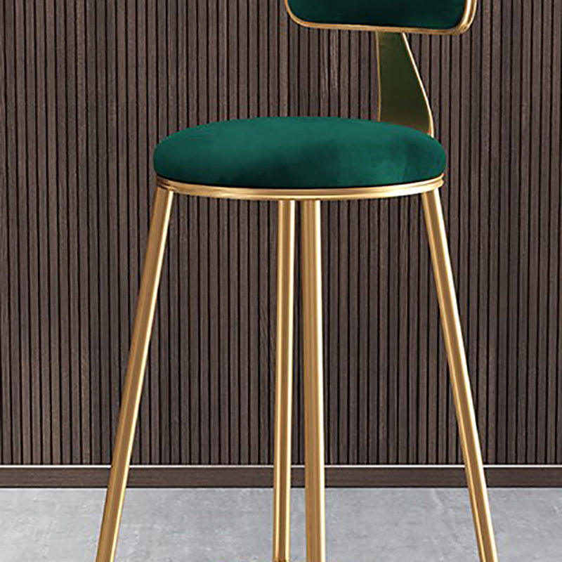 Nordic Glam Bar Stool Round Counter Bar-Stool with Metal Legs Clearhalo 'Bar Furniture' 'Bar Stools' 'bar_stools' 'furn' 'furn_bar_stools' 'Furniture' 'furniture_bar_stools' 'Kitchen & Dining Furniture' 4769406
