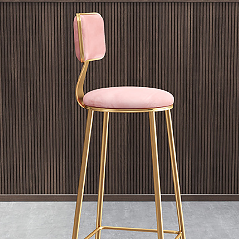 Nordic Glam Bar Stool Round Counter Bar-Stool with Metal Legs Clearhalo 'Bar Furniture' 'Bar Stools' 'bar_stools' 'furn' 'furn_bar_stools' 'Furniture' 'furniture_bar_stools' 'Kitchen & Dining Furniture' 4769407