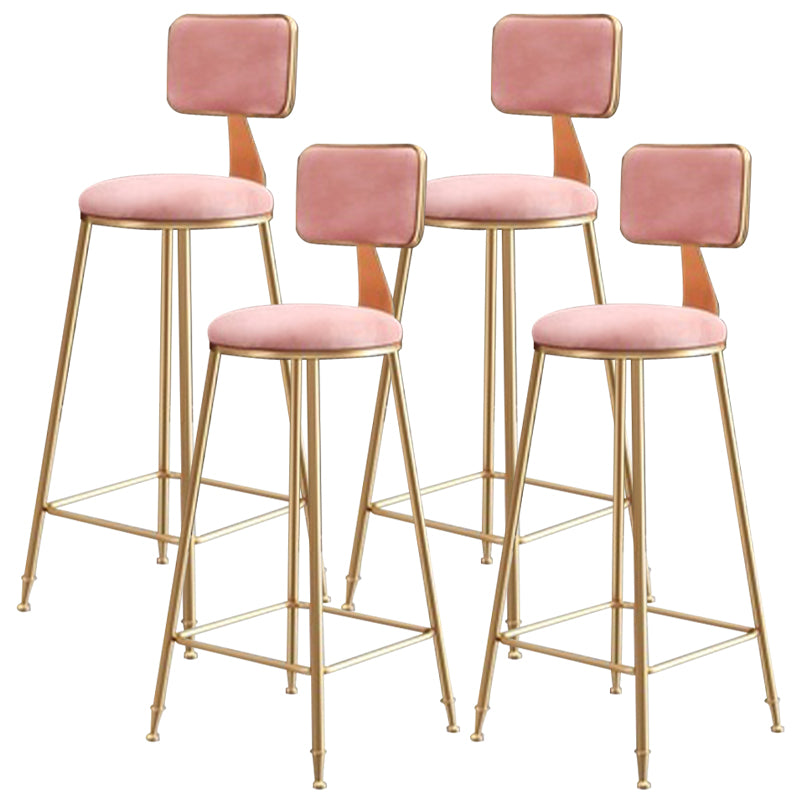 Nordic Glam Bar Stool Round Counter Bar-Stool with Metal Legs Clearhalo 'Bar Furniture' 'Bar Stools' 'bar_stools' 'furn' 'furn_bar_stools' 'Furniture' 'furniture_bar_stools' 'Kitchen & Dining Furniture' 4769408