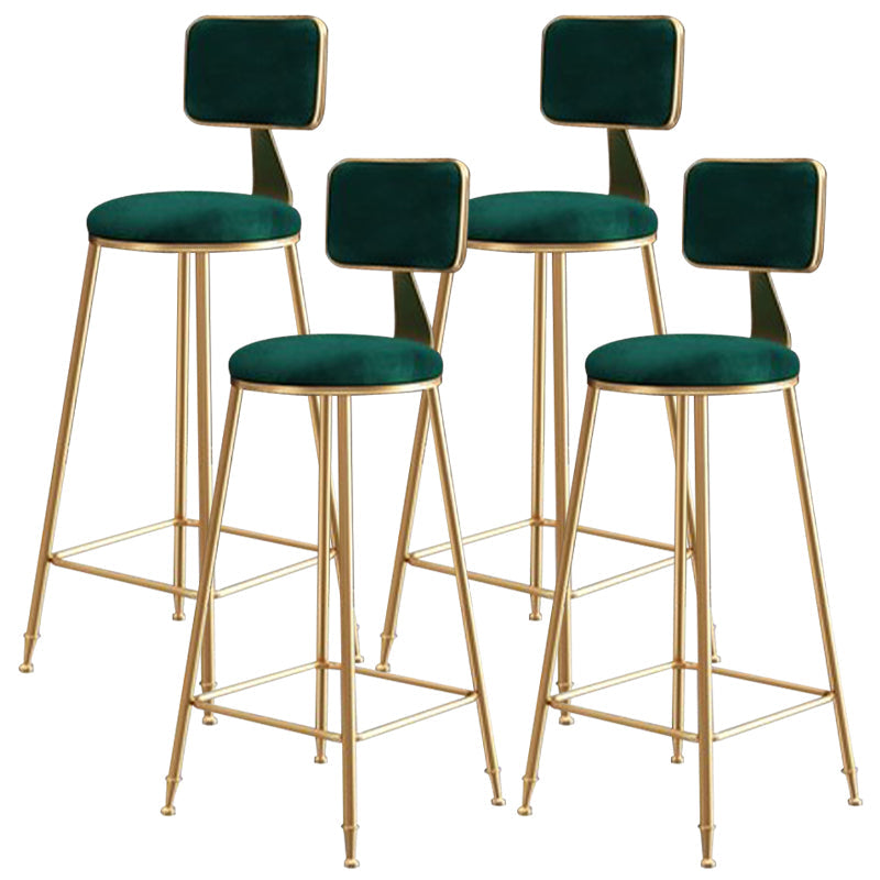 Nordic Glam Bar Stool Round Counter Bar-Stool with Metal Legs Clearhalo 'Bar Furniture' 'Bar Stools' 'bar_stools' 'furn' 'furn_bar_stools' 'Furniture' 'furniture_bar_stools' 'Kitchen & Dining Furniture' 4769410
