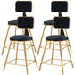 Nordic Glam Bar Stool Round Counter Bar-Stool with Metal Legs Clearhalo 'Bar Furniture' 'Bar Stools' 'bar_stools' 'furn' 'furn_bar_stools' 'Furniture' 'furniture_bar_stools' 'Kitchen & Dining Furniture' 4769411