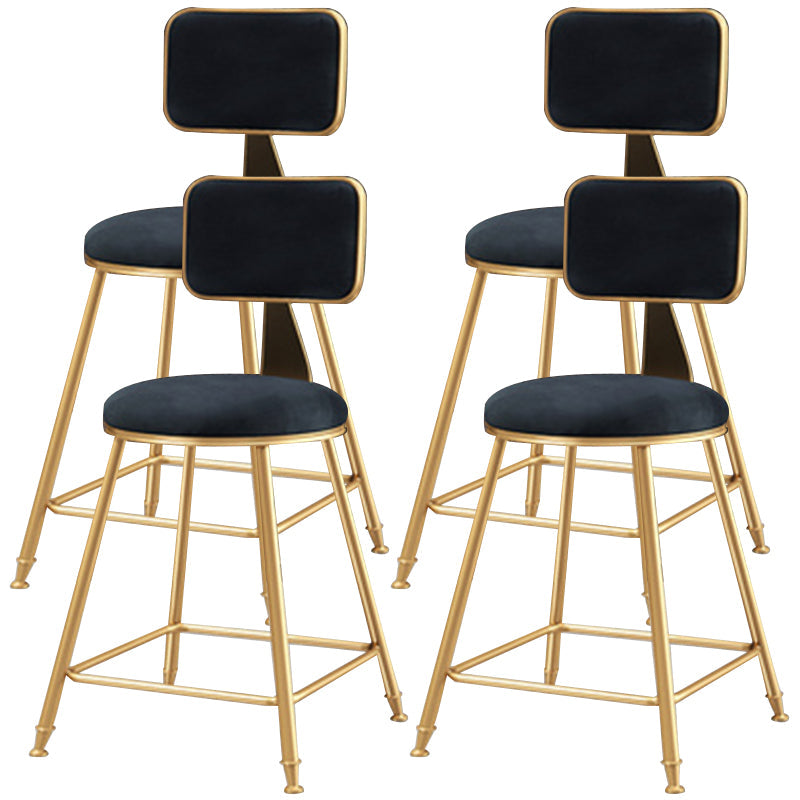 Nordic Glam Bar Stool Round Counter Bar-Stool with Metal Legs Clearhalo 'Bar Furniture' 'Bar Stools' 'bar_stools' 'furn' 'furn_bar_stools' 'Furniture' 'furniture_bar_stools' 'Kitchen & Dining Furniture' 4769411