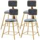 Nordic Glam Bar Stool Round Counter Bar-Stool with Metal Legs Clearhalo 'Bar Furniture' 'Bar Stools' 'bar_stools' 'furn' 'furn_bar_stools' 'Furniture' 'furniture_bar_stools' 'Kitchen & Dining Furniture' 4769412
