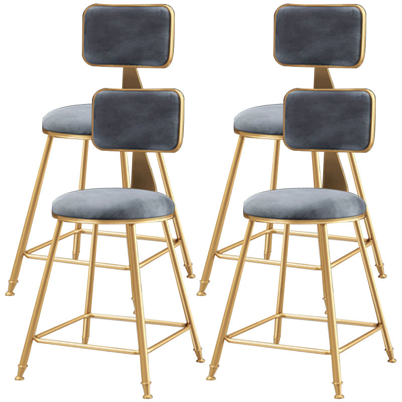 Nordic Glam Bar Stool Round Counter Bar-Stool with Metal Legs Clearhalo 'Bar Furniture' 'Bar Stools' 'bar_stools' 'furn' 'furn_bar_stools' 'Furniture' 'furniture_bar_stools' 'Kitchen & Dining Furniture' 4769412