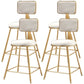 Nordic Glam Bar Stool Round Counter Bar-Stool with Metal Legs Clearhalo 'Bar Furniture' 'Bar Stools' 'bar_stools' 'furn' 'furn_bar_stools' 'Furniture' 'furniture_bar_stools' 'Kitchen & Dining Furniture' 4769413