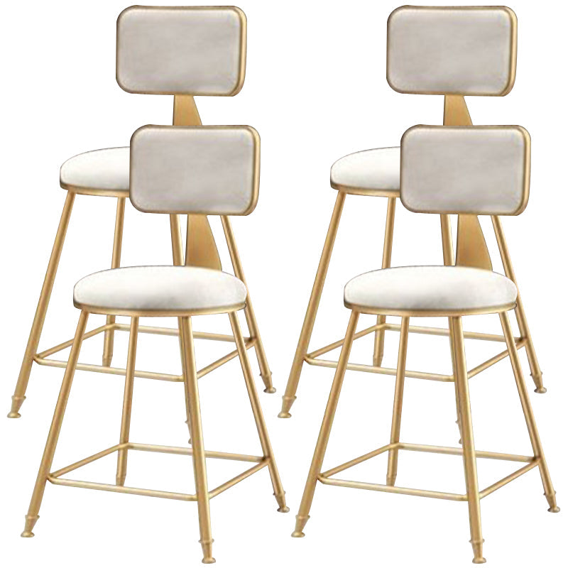 Nordic Glam Bar Stool Round Counter Bar-Stool with Metal Legs Clearhalo 'Bar Furniture' 'Bar Stools' 'bar_stools' 'furn' 'furn_bar_stools' 'Furniture' 'furniture_bar_stools' 'Kitchen & Dining Furniture' 4769413