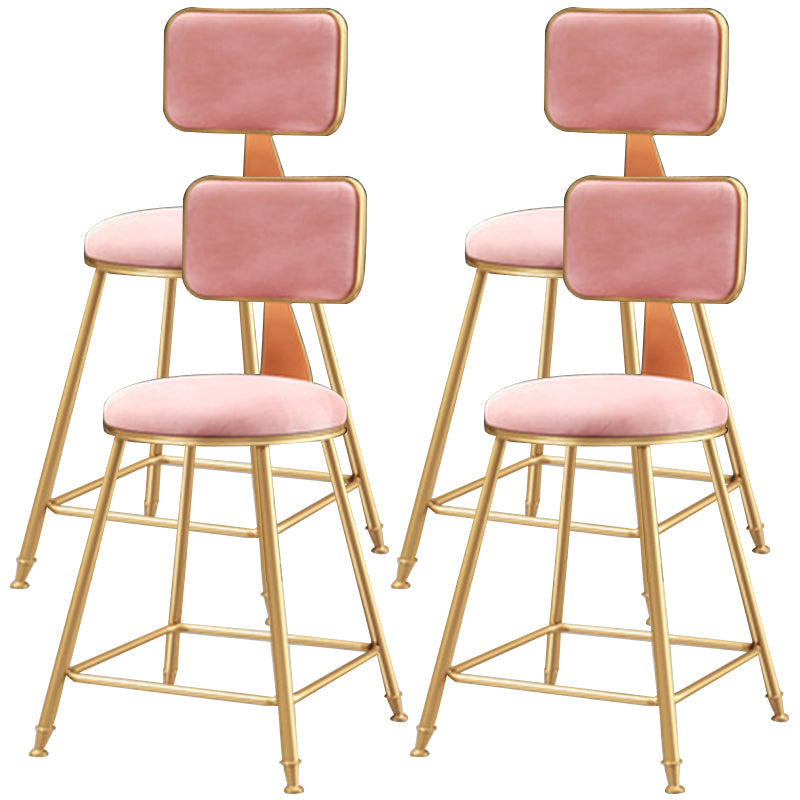 Nordic Glam Bar Stool Round Counter Bar-Stool with Metal Legs Clearhalo 'Bar Furniture' 'Bar Stools' 'bar_stools' 'furn' 'furn_bar_stools' 'Furniture' 'furniture_bar_stools' 'Kitchen & Dining Furniture' 4769414