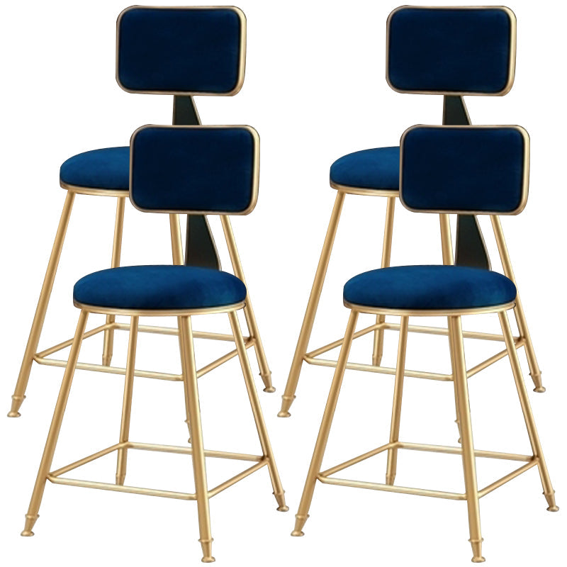 Nordic Glam Bar Stool Round Counter Bar-Stool with Metal Legs Clearhalo 'Bar Furniture' 'Bar Stools' 'bar_stools' 'furn' 'furn_bar_stools' 'Furniture' 'furniture_bar_stools' 'Kitchen & Dining Furniture' 4769415