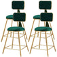 Nordic Glam Bar Stool Round Counter Bar-Stool with Metal Legs Clearhalo 'Bar Furniture' 'Bar Stools' 'bar_stools' 'furn' 'furn_bar_stools' 'Furniture' 'furniture_bar_stools' 'Kitchen & Dining Furniture' 4769416