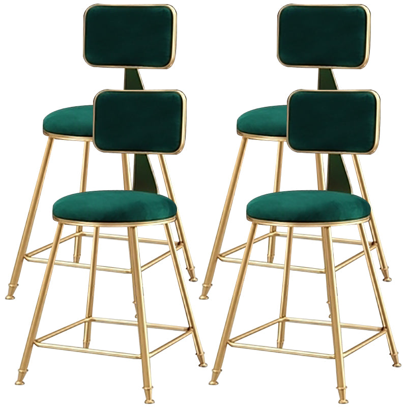 Nordic Glam Bar Stool Round Counter Bar-Stool with Metal Legs Clearhalo 'Bar Furniture' 'Bar Stools' 'bar_stools' 'furn' 'furn_bar_stools' 'Furniture' 'furniture_bar_stools' 'Kitchen & Dining Furniture' 4769416