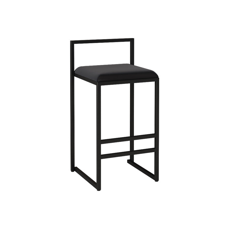 Contemporary Bar and Counter Stool Low Back Stool with Sled Base Black 1 Piece Counter Stool(26"H) Clearhalo 'Bar Furniture' 'Bar Stools' 'bar_stools' 'furn' 'furn_bar_stools' 'Furniture' 'furniture_bar_stools' 'Kitchen & Dining Furniture' 4769421