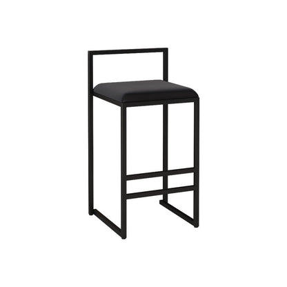 Contemporary Bar and Counter Stool Low Back Stool with Sled Base Black 1 Piece Counter Stool(26"H) Clearhalo 'Bar Furniture' 'Bar Stools' 'bar_stools' 'furn' 'furn_bar_stools' 'Furniture' 'furniture_bar_stools' 'Kitchen & Dining Furniture' 4769421