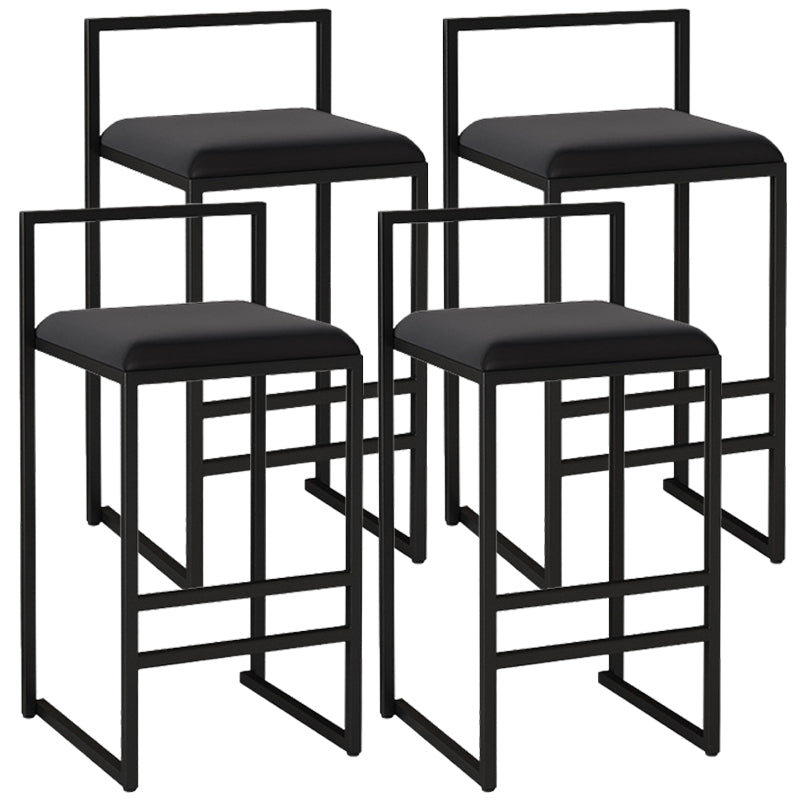 Contemporary Bar and Counter Stool Low Back Stool with Sled Base Black 4 Piece Set Counter Stool(26"H) Clearhalo 'Bar Furniture' 'Bar Stools' 'bar_stools' 'furn' 'furn_bar_stools' 'Furniture' 'furniture_bar_stools' 'Kitchen & Dining Furniture' 4769425